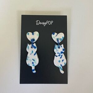 DaisyPOP Polymer Clay Cat Earrings - brand new & handmade